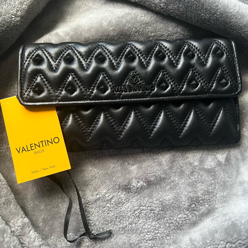 Brand new wore once Valentino studded black wallet